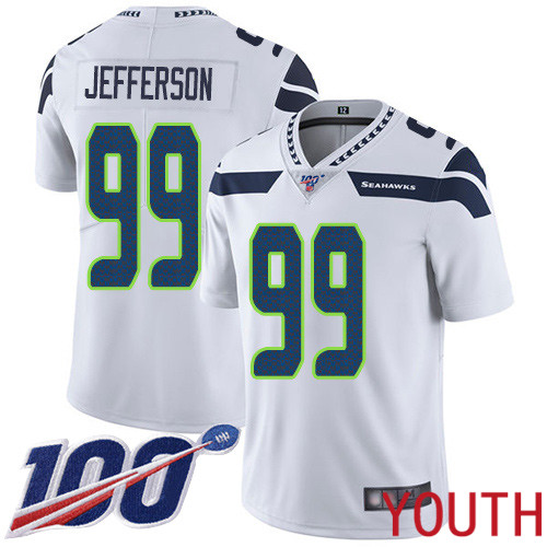 Seattle Seahawks Limited White Youth Quinton Jefferson Road Jersey NFL Football 99 100th Season Vapor Untouchable